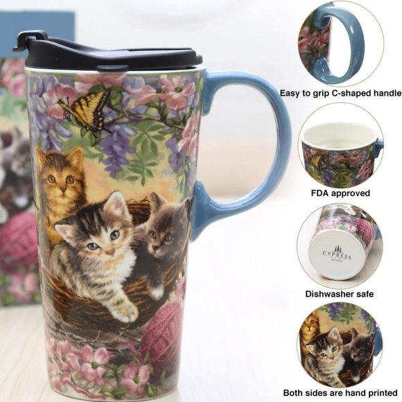 Adorable Travel Cat / Kitten Mug / Tumbler - Picture 4 of 8